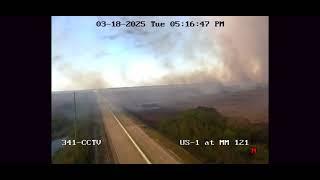 Traffic Cameras Capture Wildfire Burning in Southwest Miami-Dade