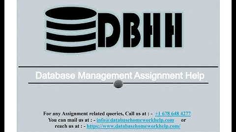 Database Management Assignment Help