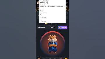 Hamster Kombat Daily Cipher Morse Code - 8 August 2024