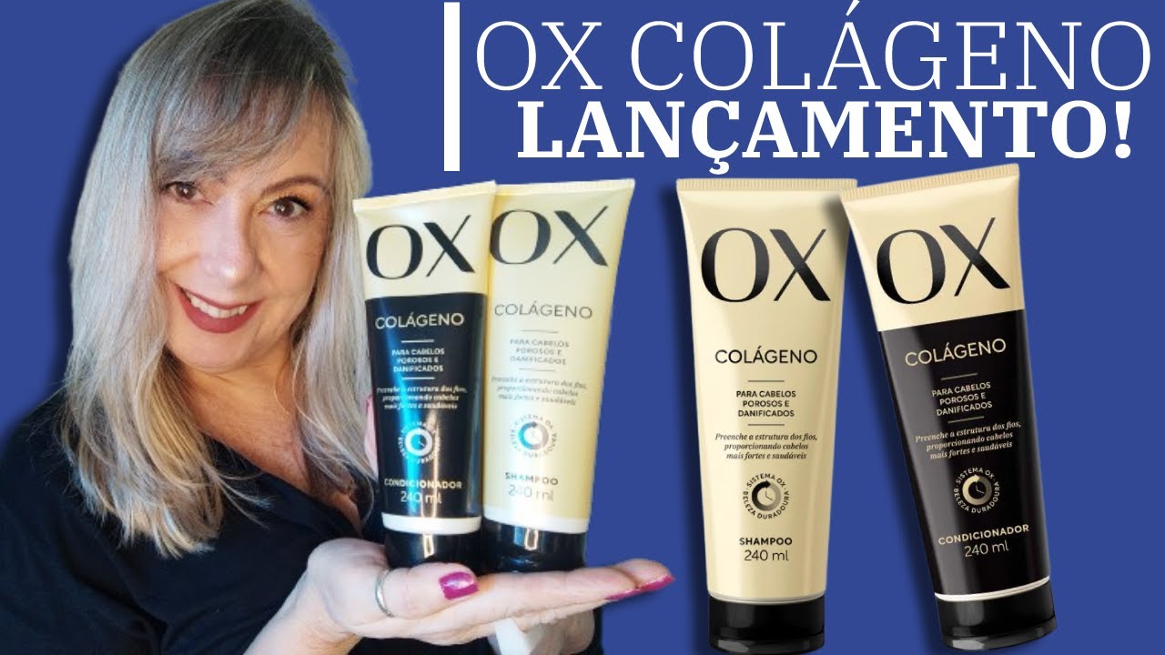 SHAMPOO E CONDICIONADOR OX COLÁGENO CABELOS POROSOS E DANIFICADOS