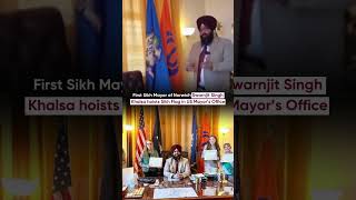 First Sikh Mayor of Norwich Swaranjit Singh Khalsa hoists Sikh Flag in US Mayor’s Office