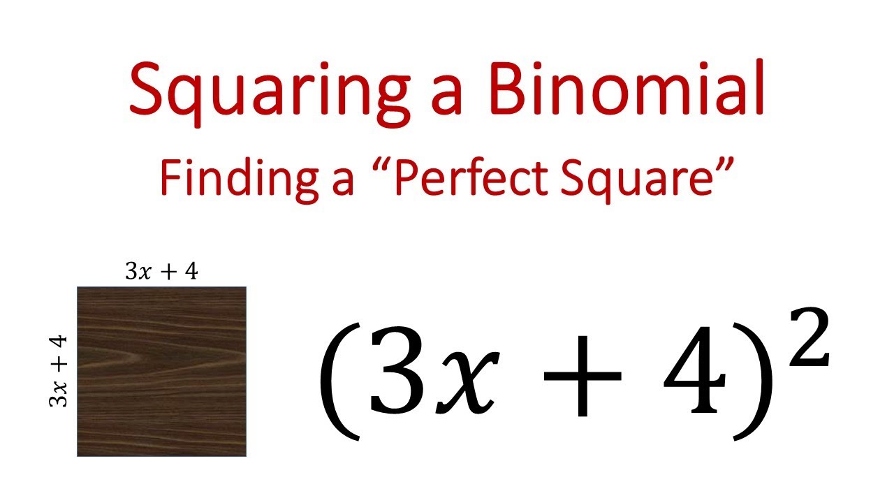Squaring Binomials The Perfect Square YouTube