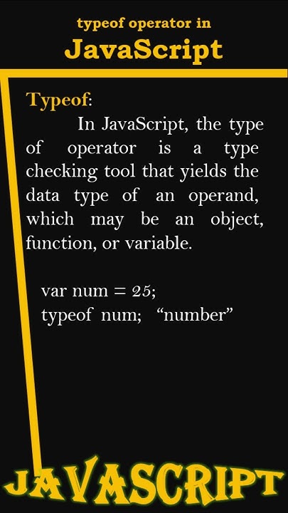 typeof operator in javascript@appcode-799 #javascipt - YouTube