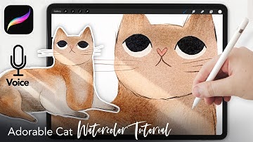 Cat in the Sun // EASY Watercolor tutorial for Procreate // Watercolor Brushes for Procreate