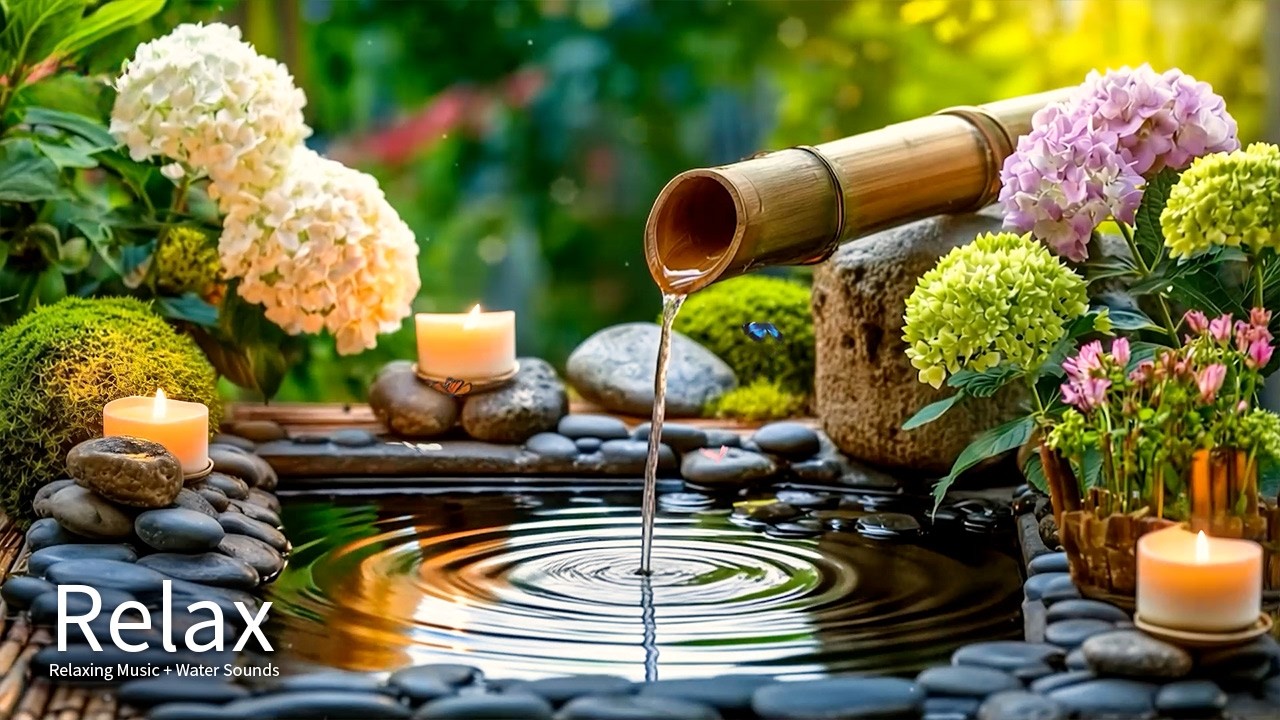 🌿Piano with Bamboo Water Sounds for Tension and Exhaustion After Work - Inner Peace