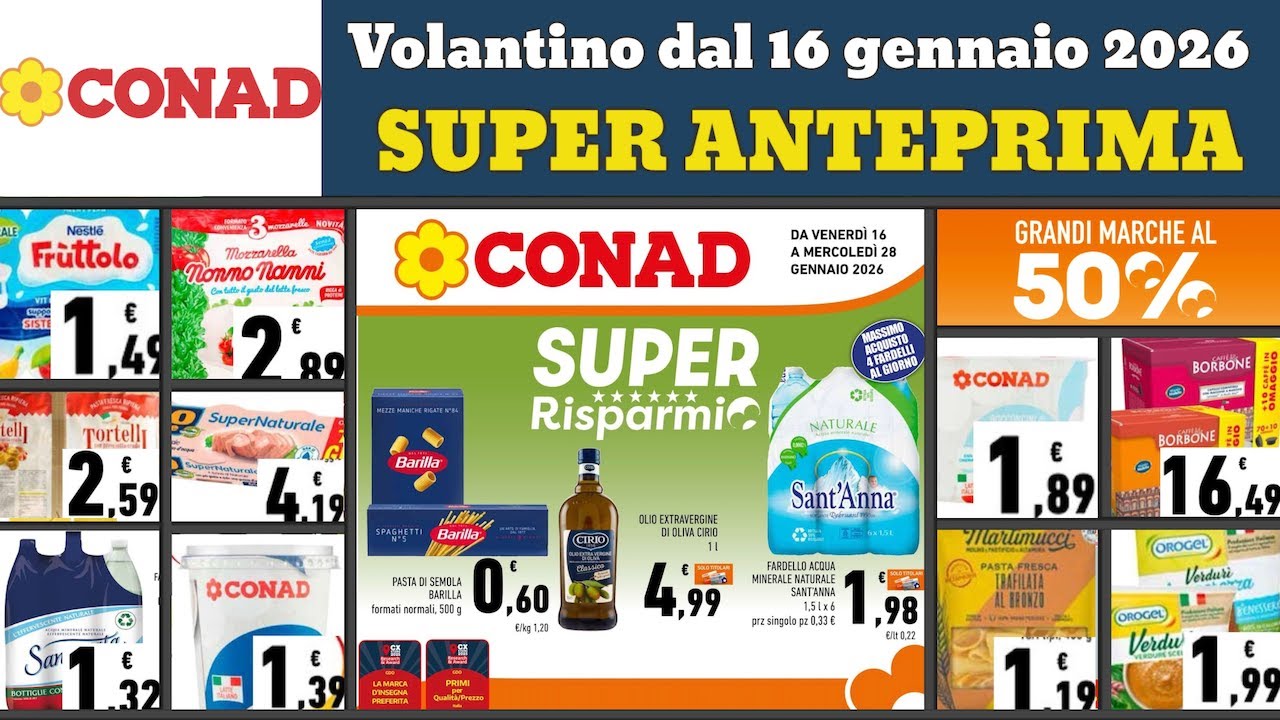 volantino CONAD dal 16 gennaio 2026 ✅ 