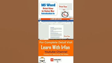 Print view in status bar | How print view works in ms word | #shorts #subscribetomychannel