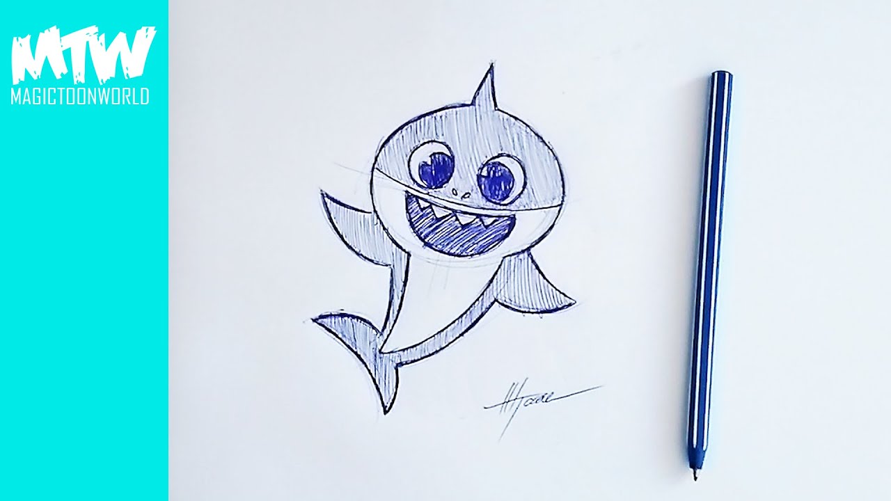 HOW TO DRAW A BABY SHARK - YouTube