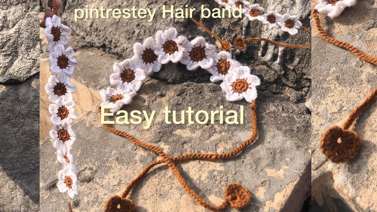 pintrestey look Hair band with crochet # easy & beginner # trending Hair band 