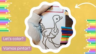 ✨️ Avestruz/ Ostrich - Coloring and paiting ✨️ colorindo e pintando!