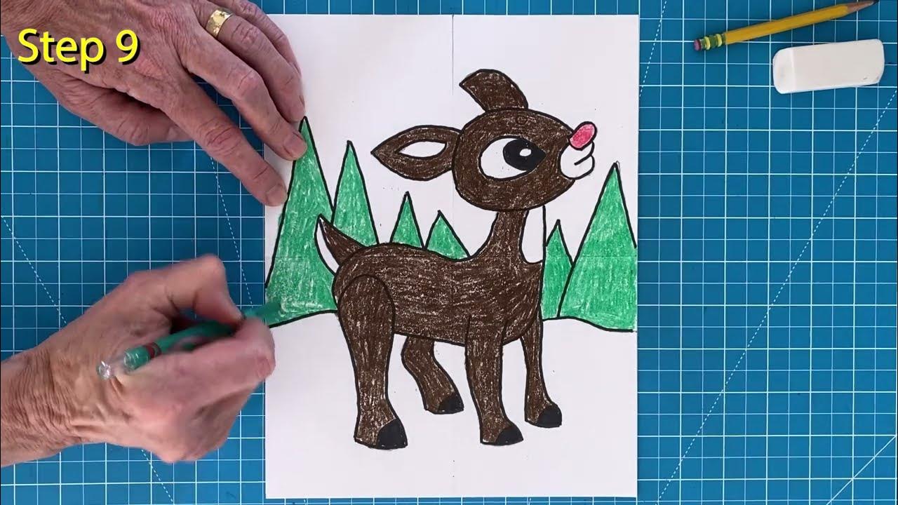 3D Rudolf Cutout Art Project - Art For Kids Hub 