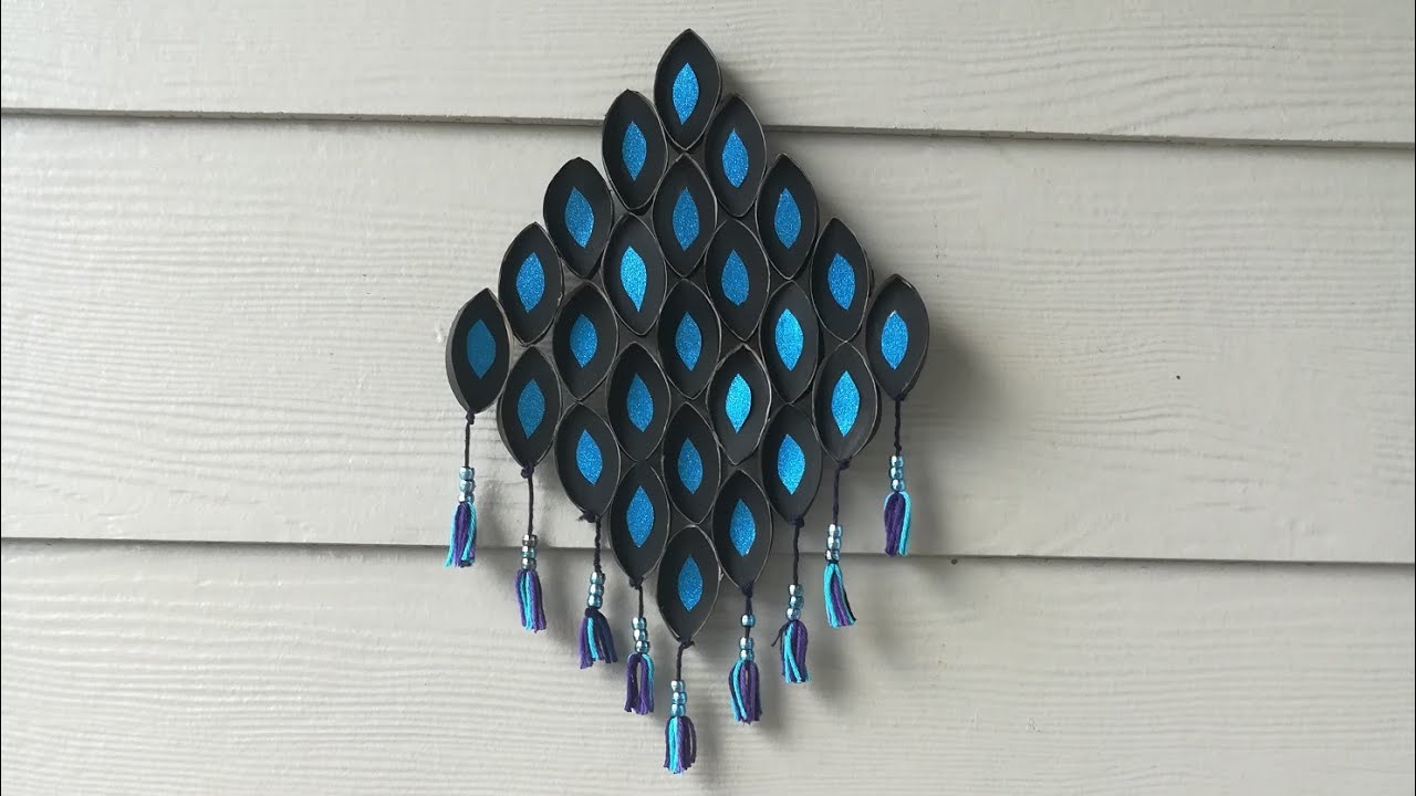 DIY unique wall hanging with tissue paper rolls/ easy diy wall decor