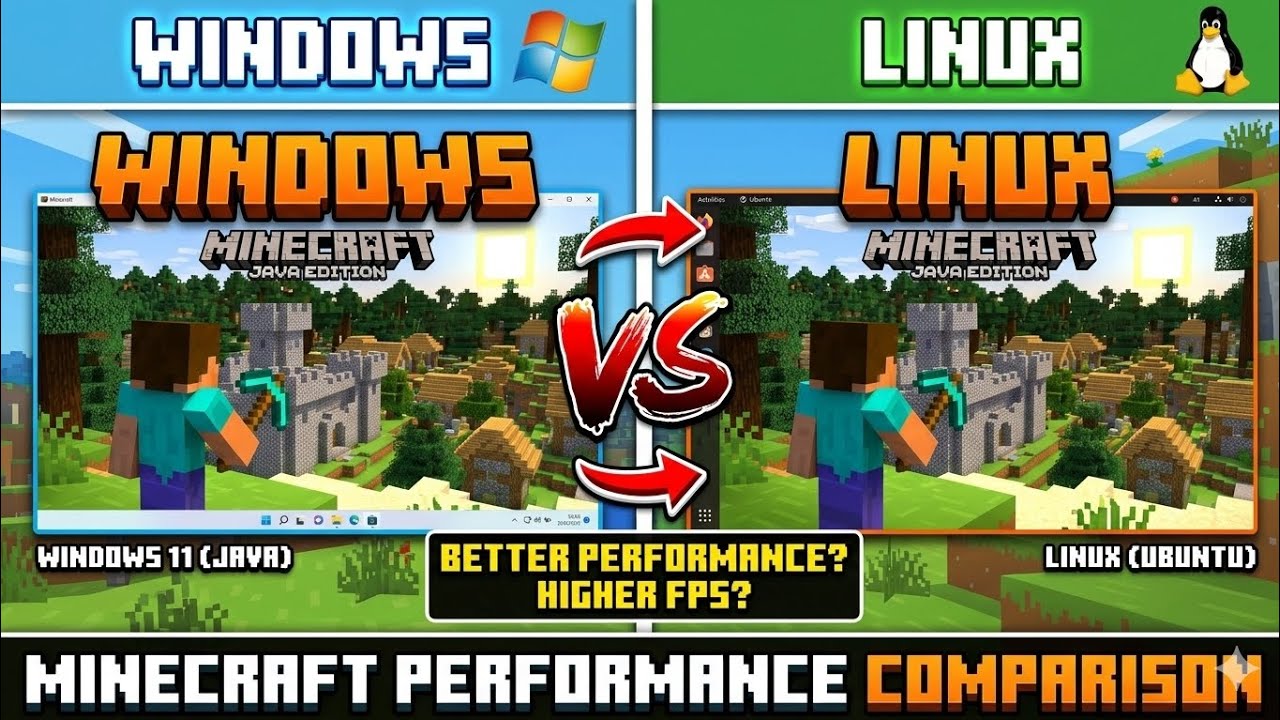 Minecraft comparison!! Windows vs Linux|shocking 😱result🔥 - YouTube