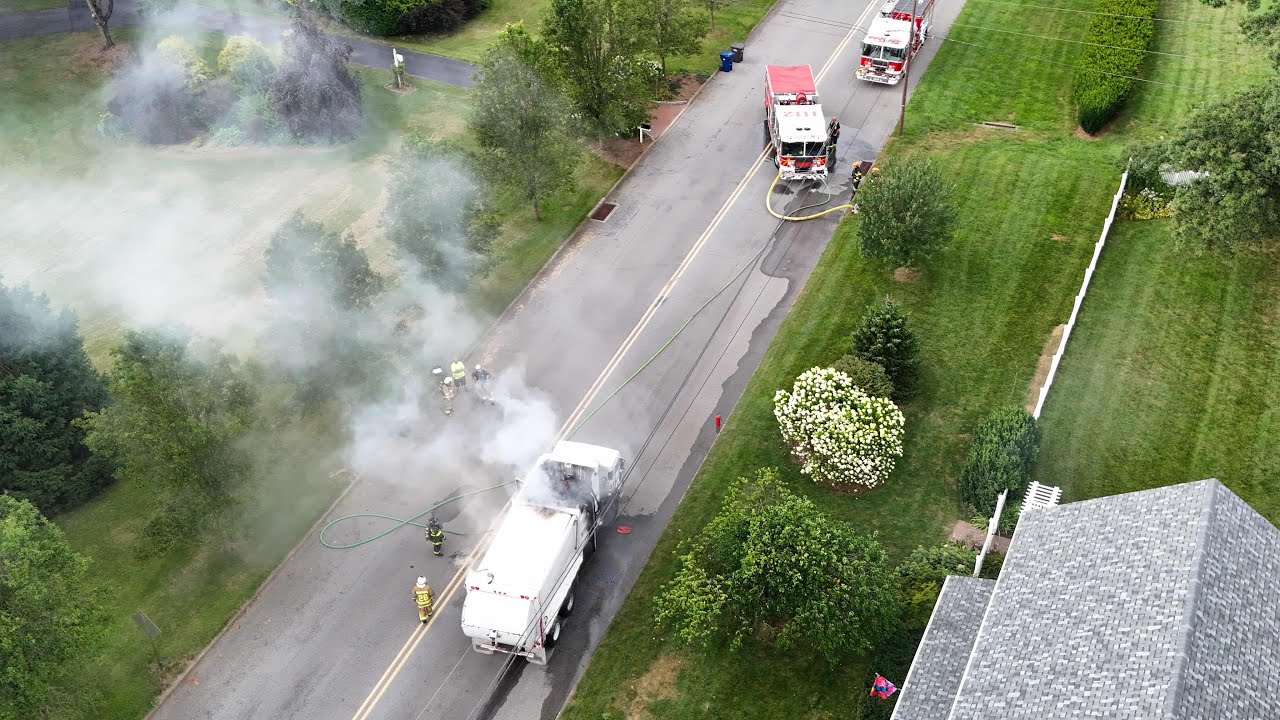 Trash Truck Fire, South Whitehall, Pennsylvania - 7.30.25 - YouTube