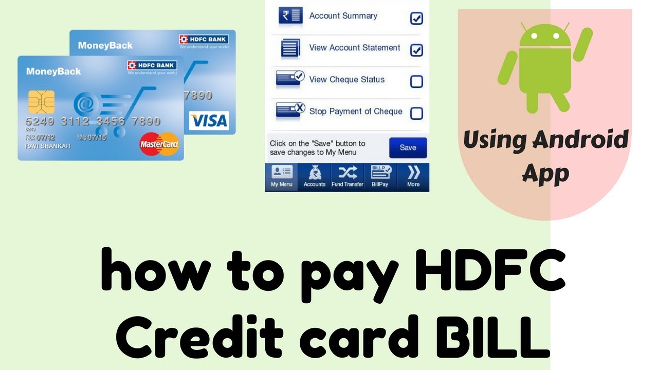 Hindi How to do Credit card bill payment using HDFC ...