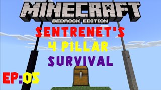 Day 05 | Going Up | 4 Pillar Survival | Minecraft Bedrock | SkyBlock