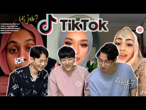 Korean guys react to Hijab Tiktok 3