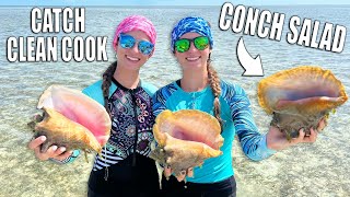 Free Diving in The Bahamas for Queen Conch - Catch Clean Cook by Gale Force Twins 20,019 views 10 months ago 11 minutes, 16 seconds