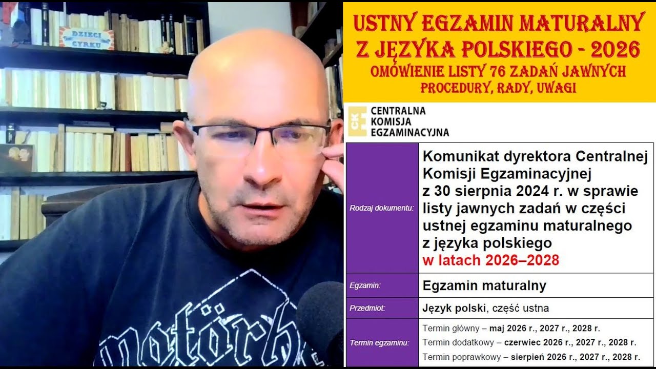 Matura USTNA 2026, lista 76 zadań jawnych na majowy egzamin maturalny z j. polskiego - omówienie.