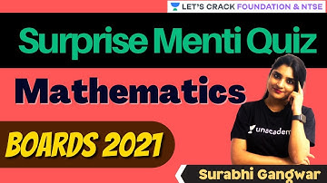Surprise Menti Quiz | Mathematics | Boards 2021 | Foundation & NTSE | Surabhi Gangwar