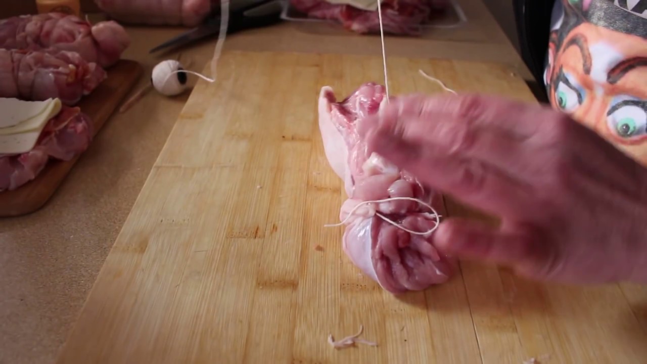 COMO ATAR CARNES RELLENAS ( muslos de pollo rellenos ) cocina meaning