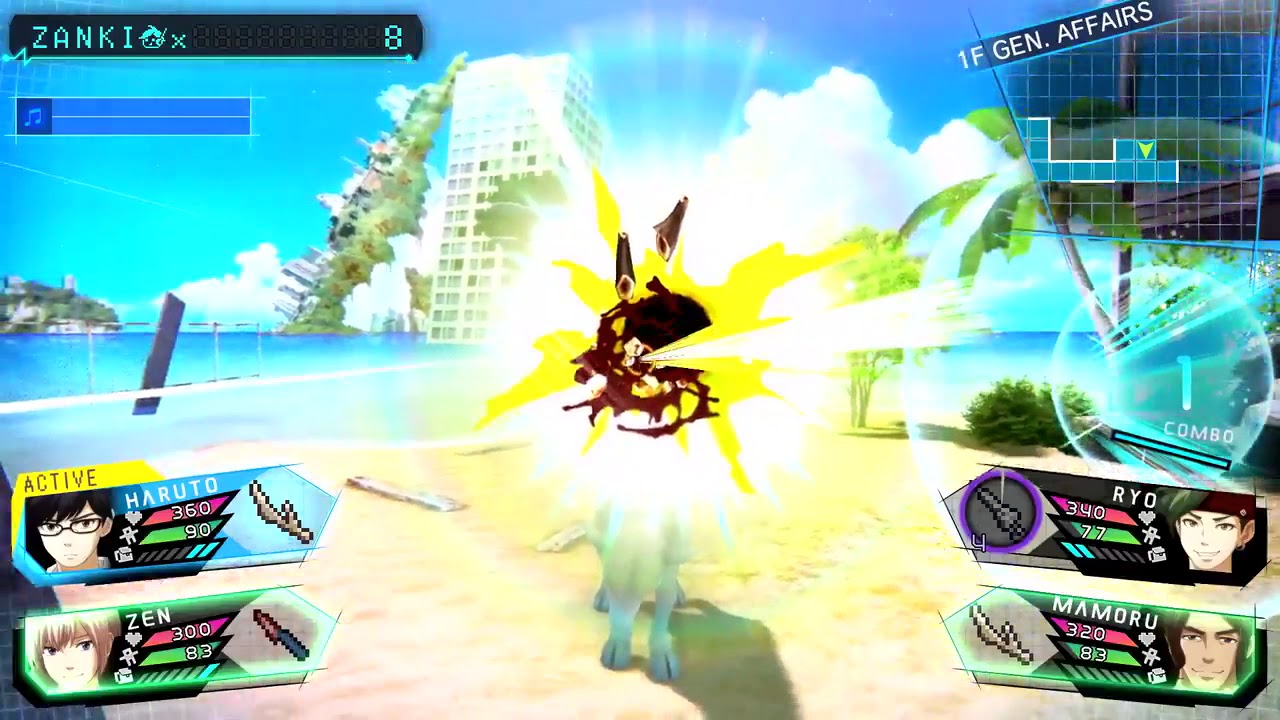 Zanki Zero Last Beginning Battle Scene Gameplay Youtube