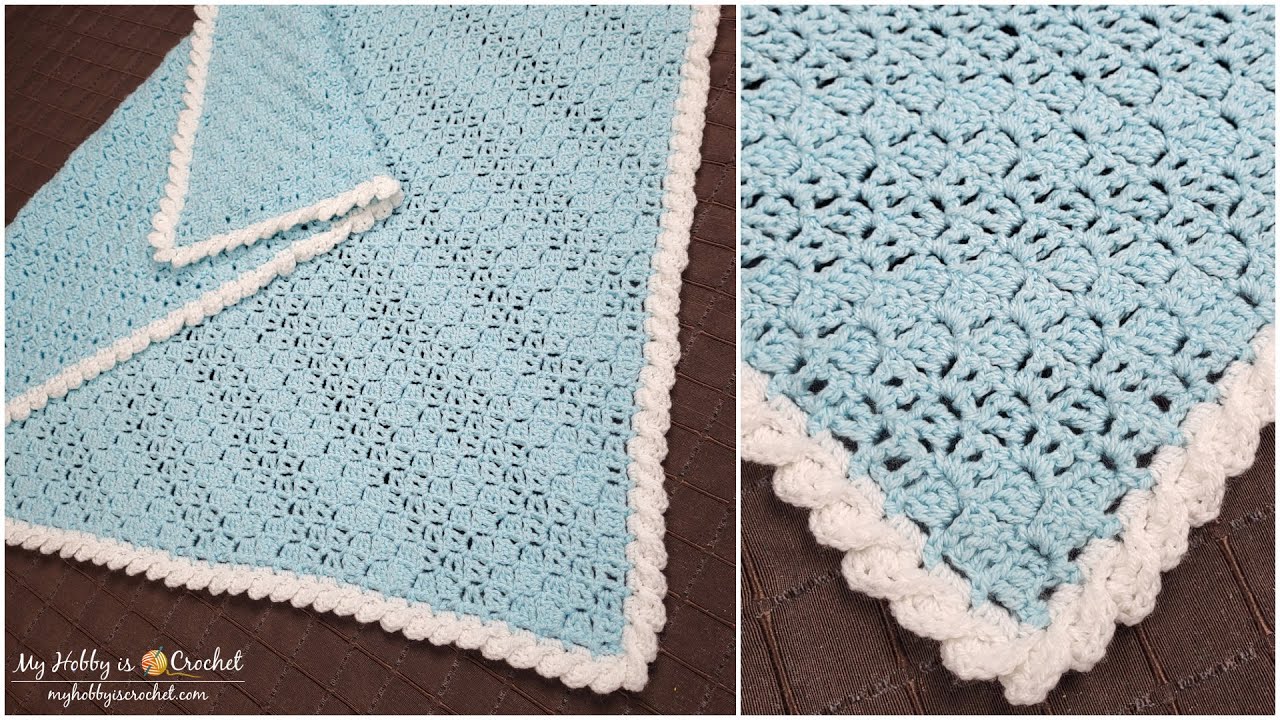 Как связать крючком кружевное одеяло C2C Corner to Corner Seashell Blanket (кружевной квадрат C2C)