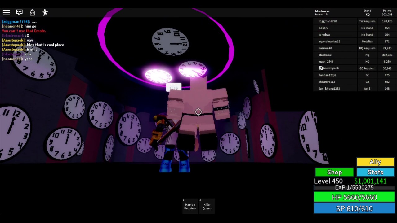 Jojo Blox How To Get Killer Queen Requiem Youtube - roblox jojo blox 4 ร ว ว stand ส ดโหด killer queen requiem และ