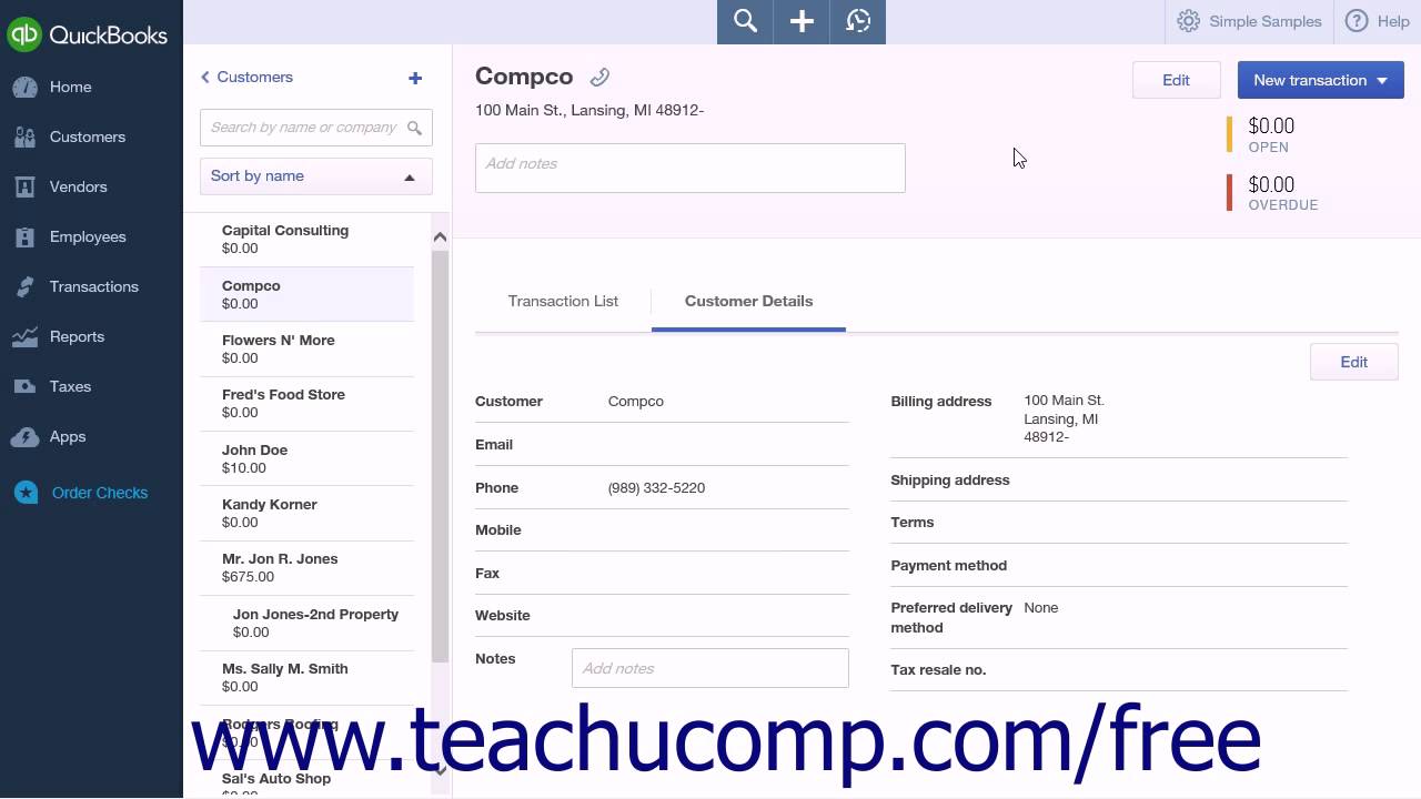 QuickBooks Online Plus 2015 Tutorial Indicating Taxable & NonTaxable