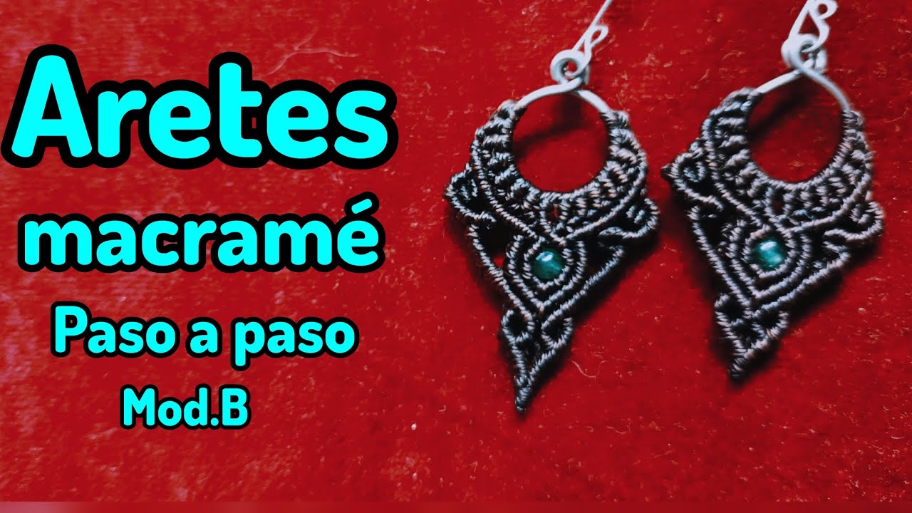 Aretes de macramé paso a paso Mod.B|Tutorial DIY|hilo encerado