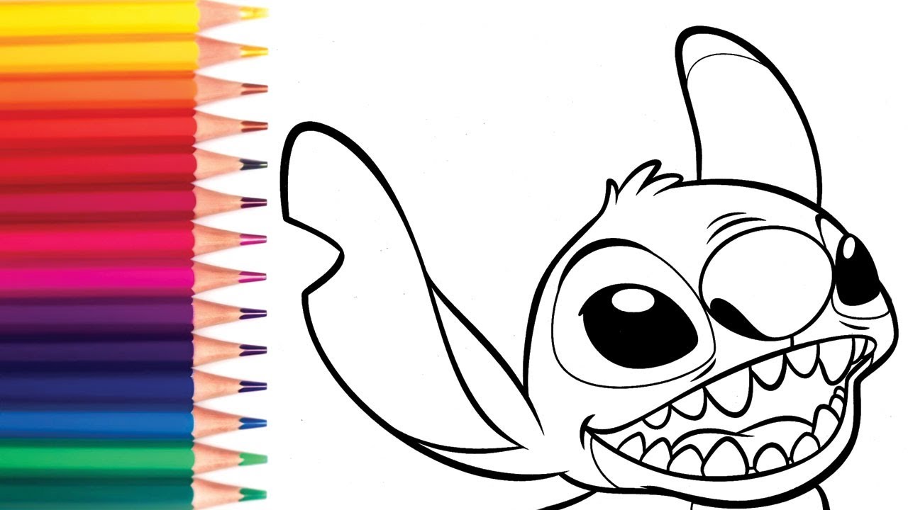 How to color STITCH (very easy) from Disney's Lilo & Stitch with simple ...