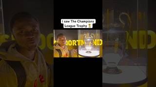 I Touched the Champions League Trophy 🏆 #borrusiadortmund #travel #shorts #championsleague