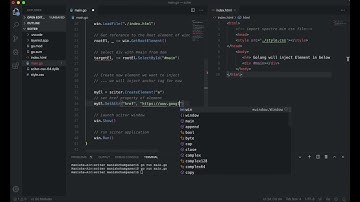 Inject element to sciter from go