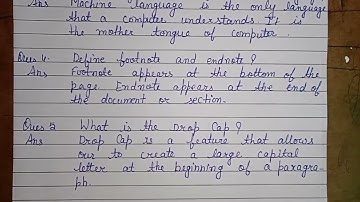 Bhartiyam Public School/ Class 5 / Computer/Revision Assignment 1 /