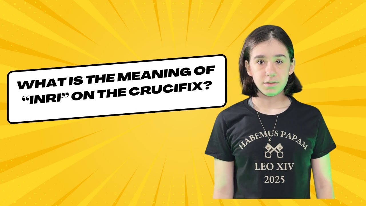 What is the meaning of "INRI" on the crucifix?