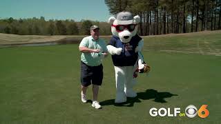 Blaze Tending the Golf Flag!