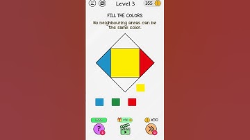 FILL THE COLORSNo neighbouring areas can be the same color.Level 3#braindom