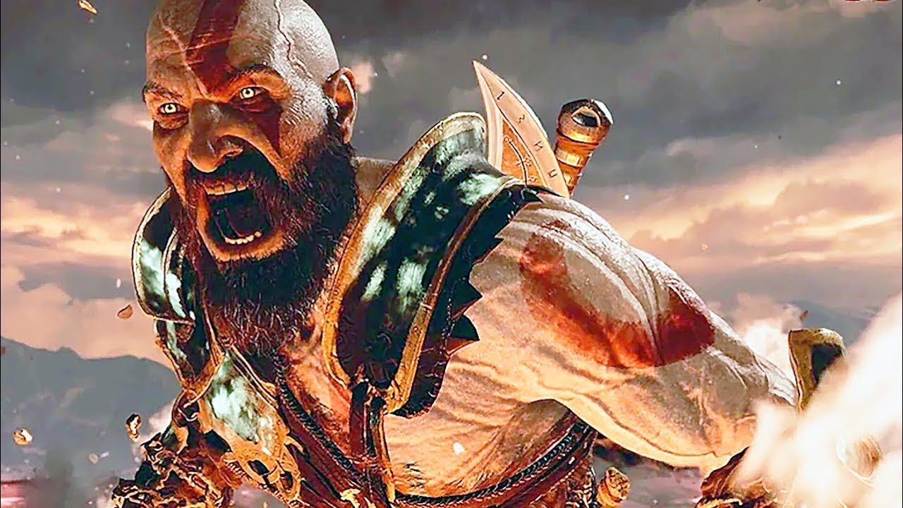 kratos is shouting in his spartan rage type - Playground