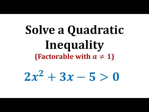 Ex 2:  Solve a Quadratic Inequality