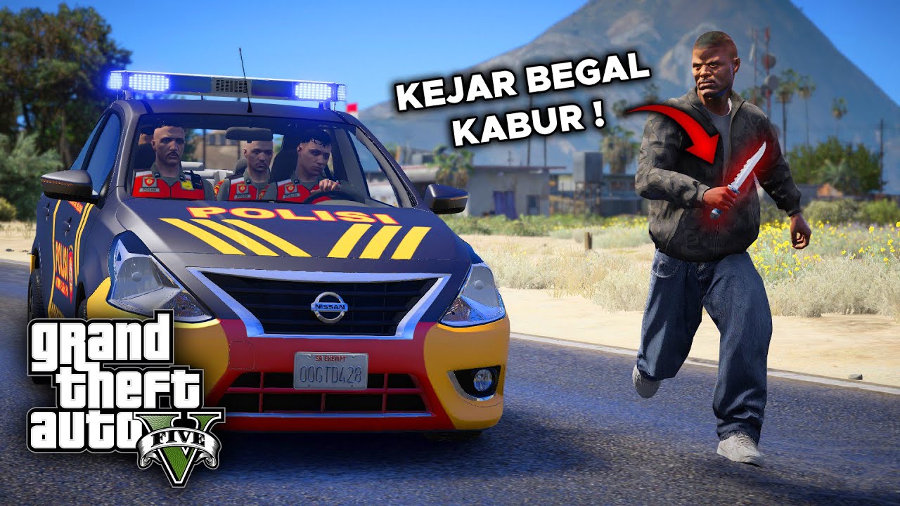Patroli Sabhara Kejar Begal Motor Kabur || GTA 5 Mod Polisi Indonesia