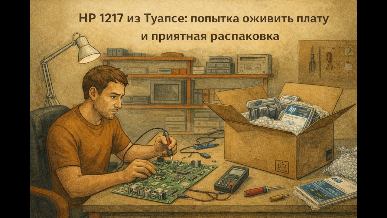 HP 1217 из Туапсе: попытка оживить плату и приятная распаковка