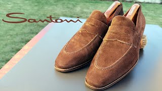 Download Lagu [ASMR] Santoni Suede Loafers clean and care MP3