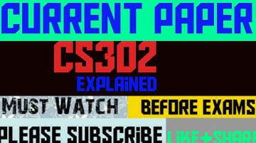 CS302 Current Paper Explained with correct answers|cs302|cs302 current papers answer|cs302 papers