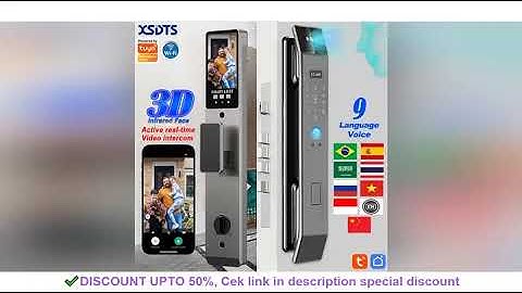 XSDTS Wifi Tuya APP Face Recognition Smart Door Lock With Camera Video Call Voice Intercom Digital D
