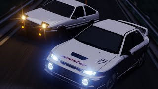 【頭文字Dリメイク】Initial D AE86 vs EVO4 in Blender 【Initial D × Blender】