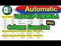 How to Apply Vlookup Formula using Column Function in Excel