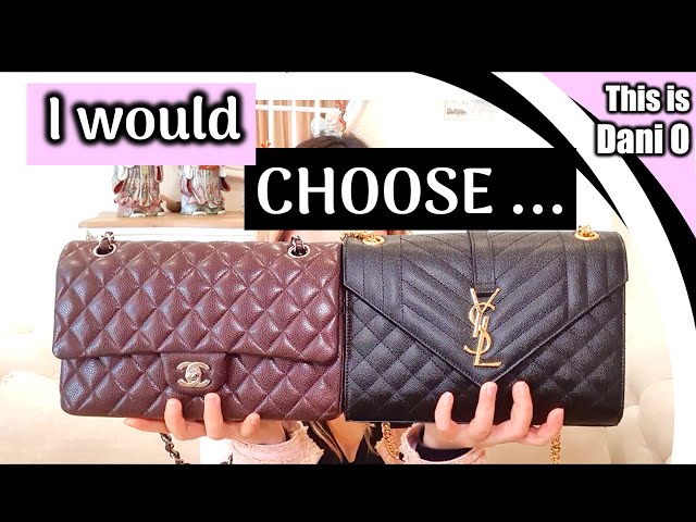 Chanel Medium Classic Flap vs YSL Medium Envelope Bag Detailed