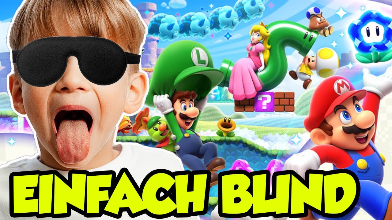 Mein Sohn spielt Super Mario Bros Wonder mit verbundenen Augen 😎