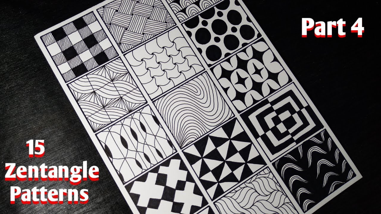 15 Zentangle Patterns | Part 4 | Tutorial - YouTube