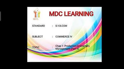 S. Y. B. Com. l production and inventory management (Part-5) l commerce